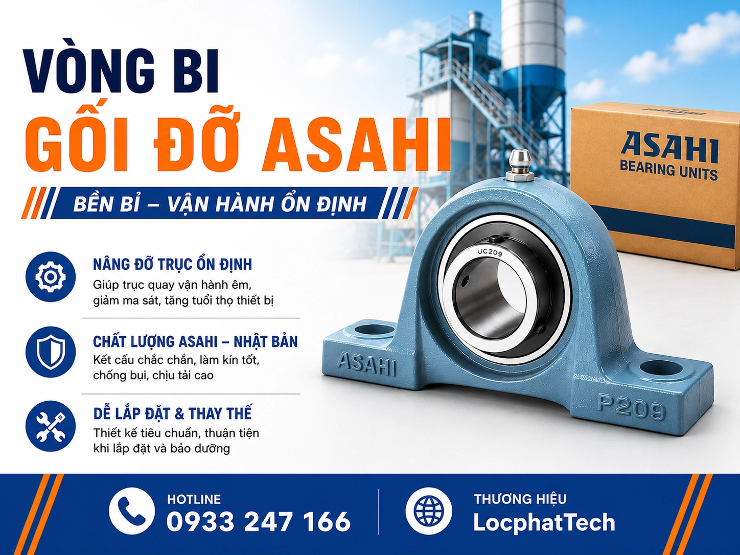 Vòng bi gối đỡ Asahi Vòng bi gối đỡ Asahi
